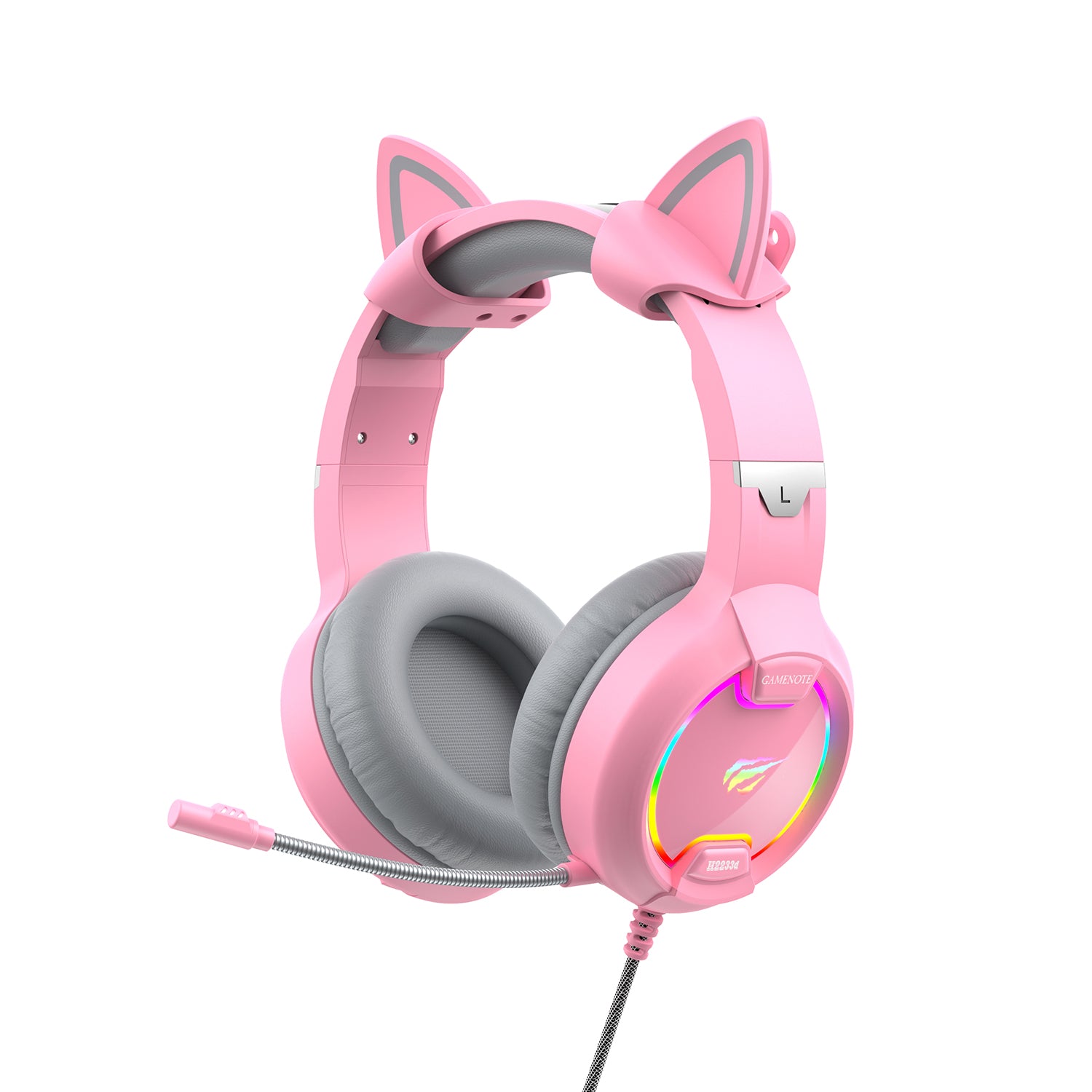 HAVIT H2233D Cat Ear RGB Gaming Headset with Volume Control & Microphone Mute Button